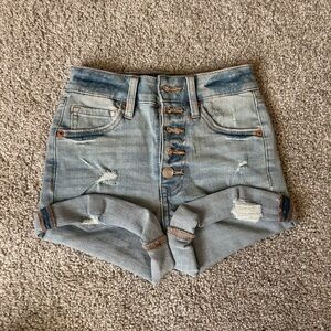 Aeropostale Light Blue Distressed Jean Shorts